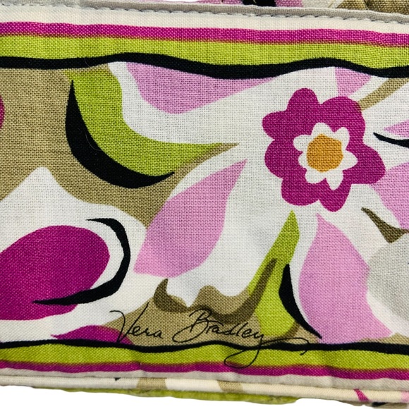 Vera Bradley Shoulder Bag Laura Style Portobello Road Pattern Purse Green Purple - Picture 3 of 7